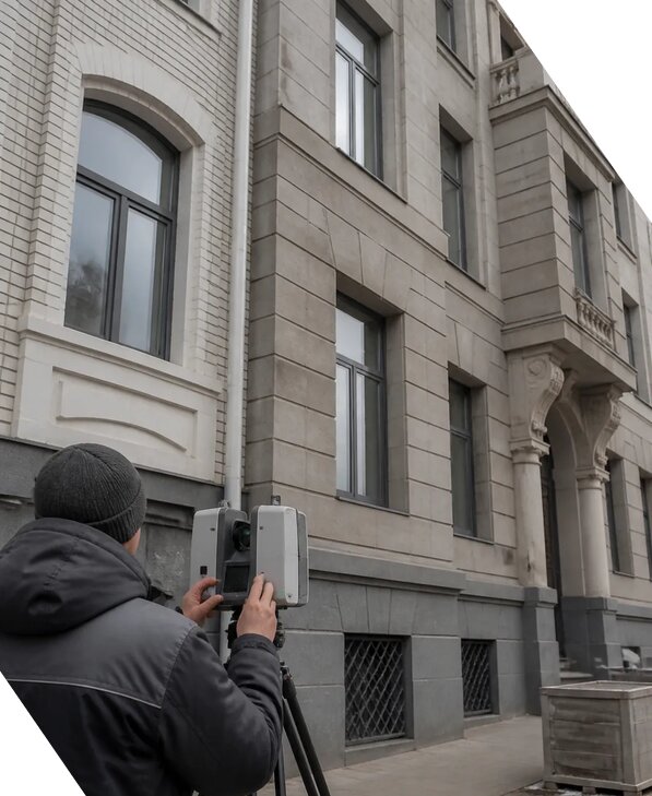 Лазерное сканирование фасадов зданий для обследования в Лыткарине